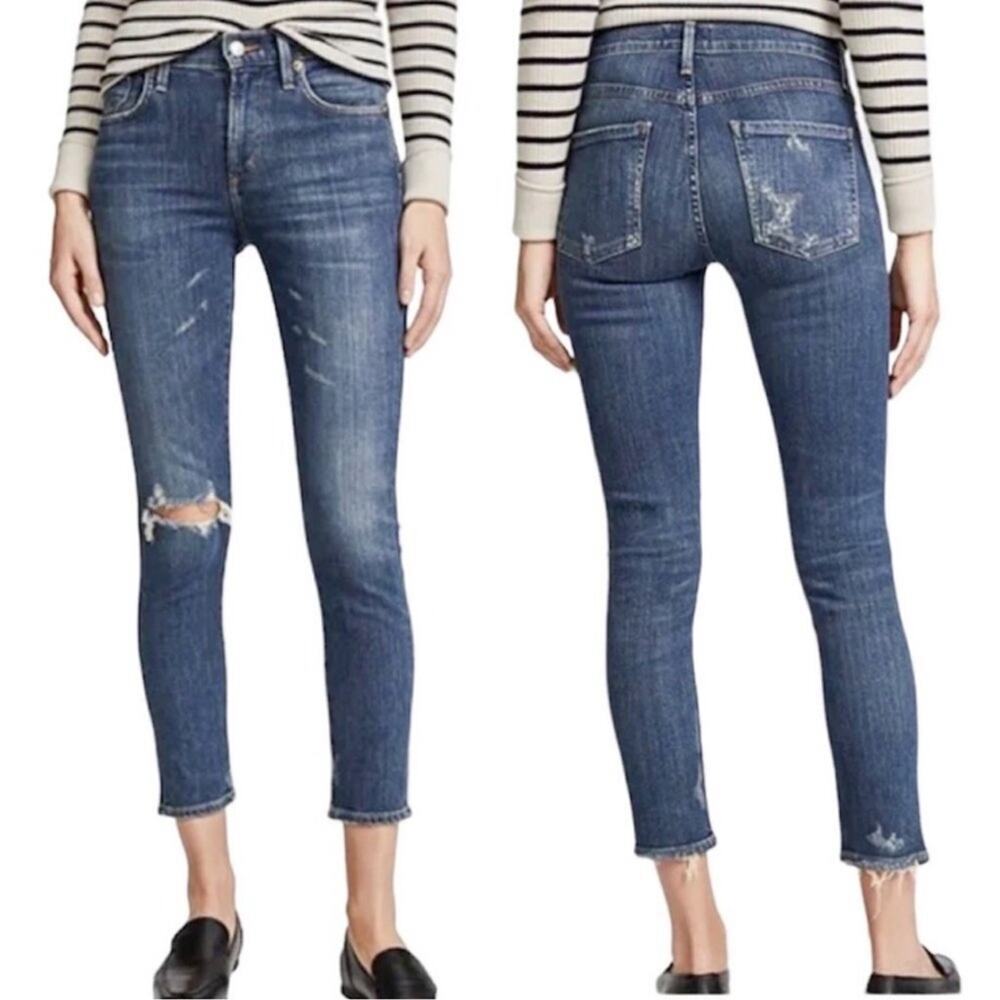 Agolde Sophie Skinny Crop Santa Fe Distressed Denim Jeans Size 26